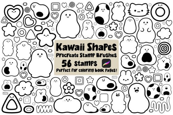 Download Procreate Kawaii Shapes Stamp Brushes - Premium Resources