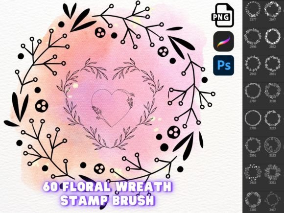 Download Procreate Photoshop Floral Wreath Brush - Premium Resources