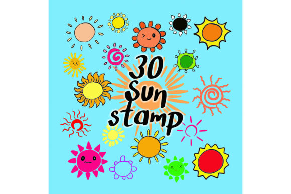 Download Procreate Brush Stamp | 30 Sun Doodle - Premium Resources